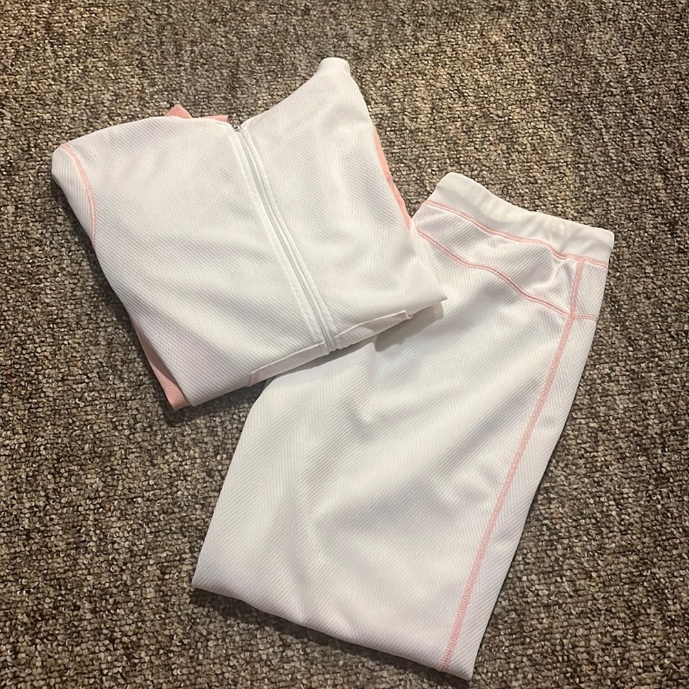 White and Pink Track Suit
